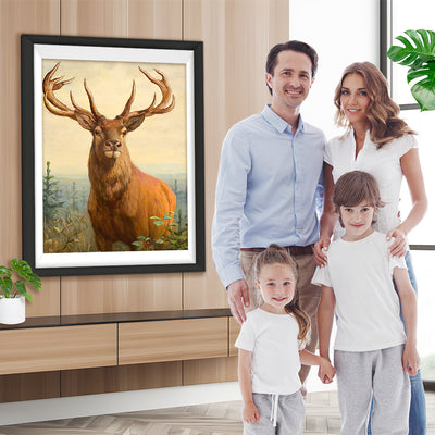 Cerf Puissant Broderie Diamant