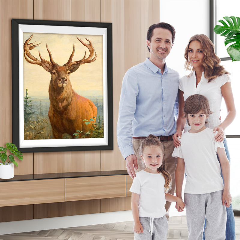 Cerf Puissant Broderie Diamant