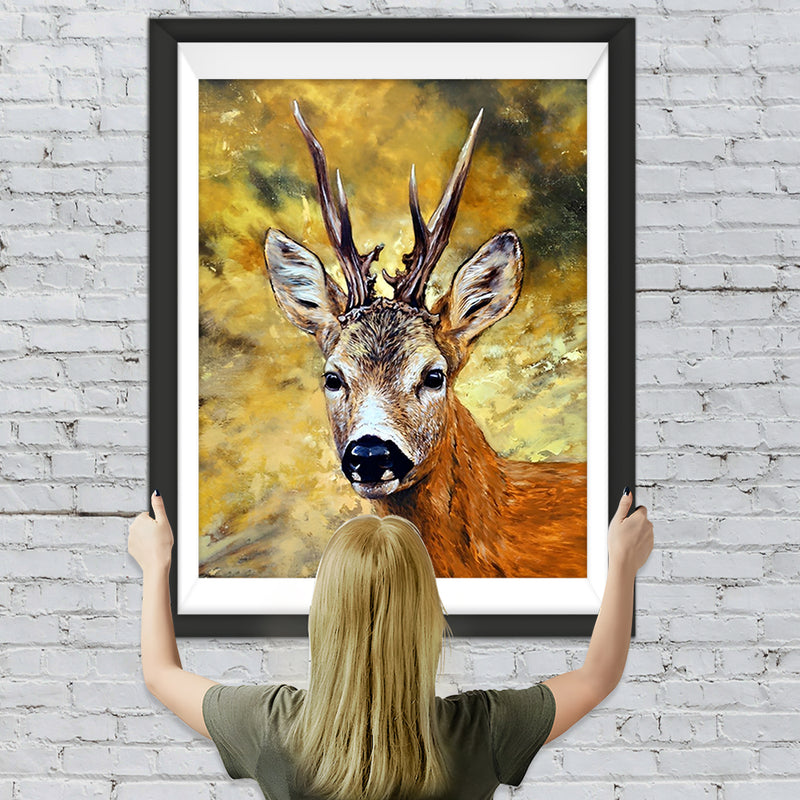 Cerf Roux Broderie Diamant