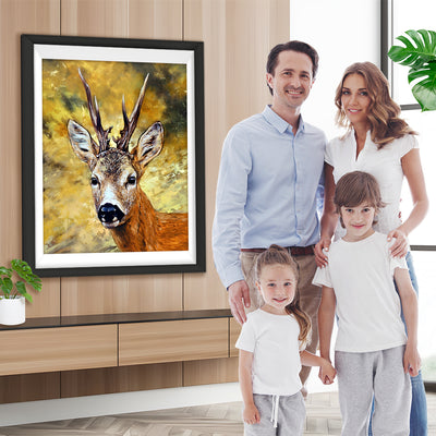 Cerf Roux Broderie Diamant