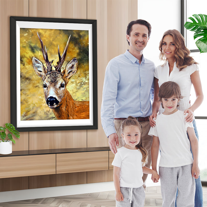 Cerf Roux Broderie Diamant