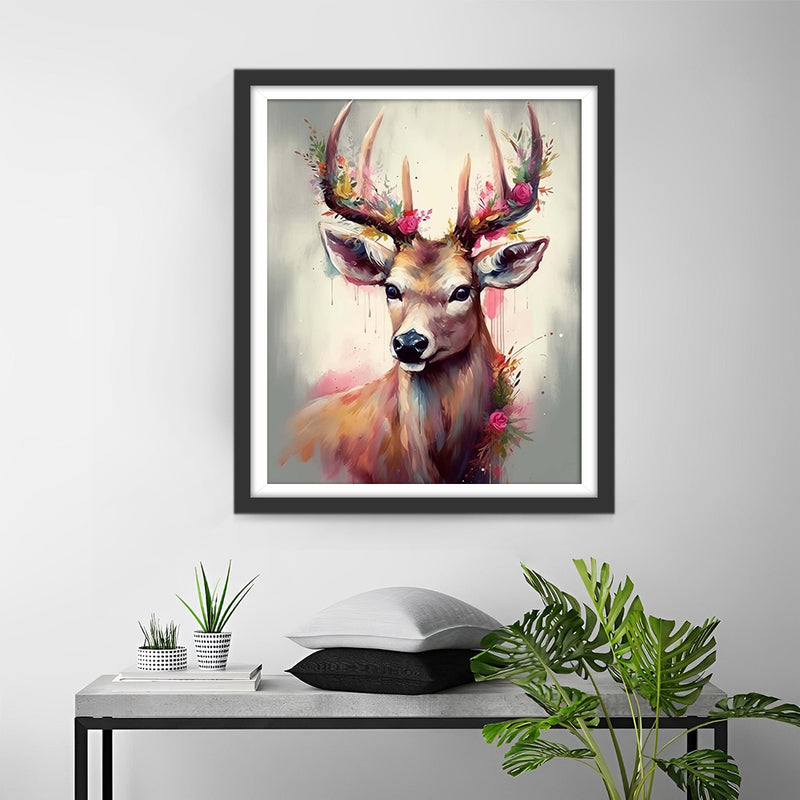 Cerf Style Aquarelle Broderie Diamant