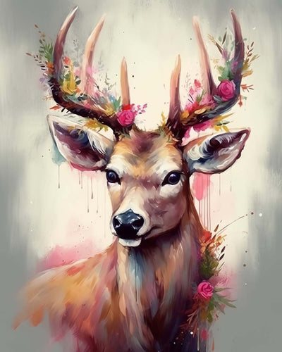 Cerf Style Aquarelle Broderie Diamant