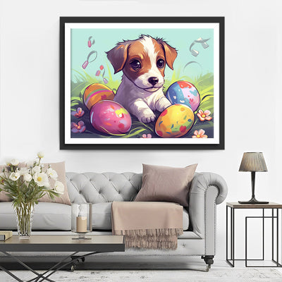 Œufs de Pâques Cartoon et Chien Broderie Diamant