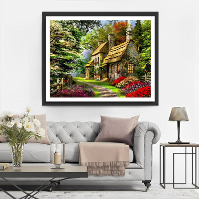 Chalet dans la Forêt Broderie Diamant