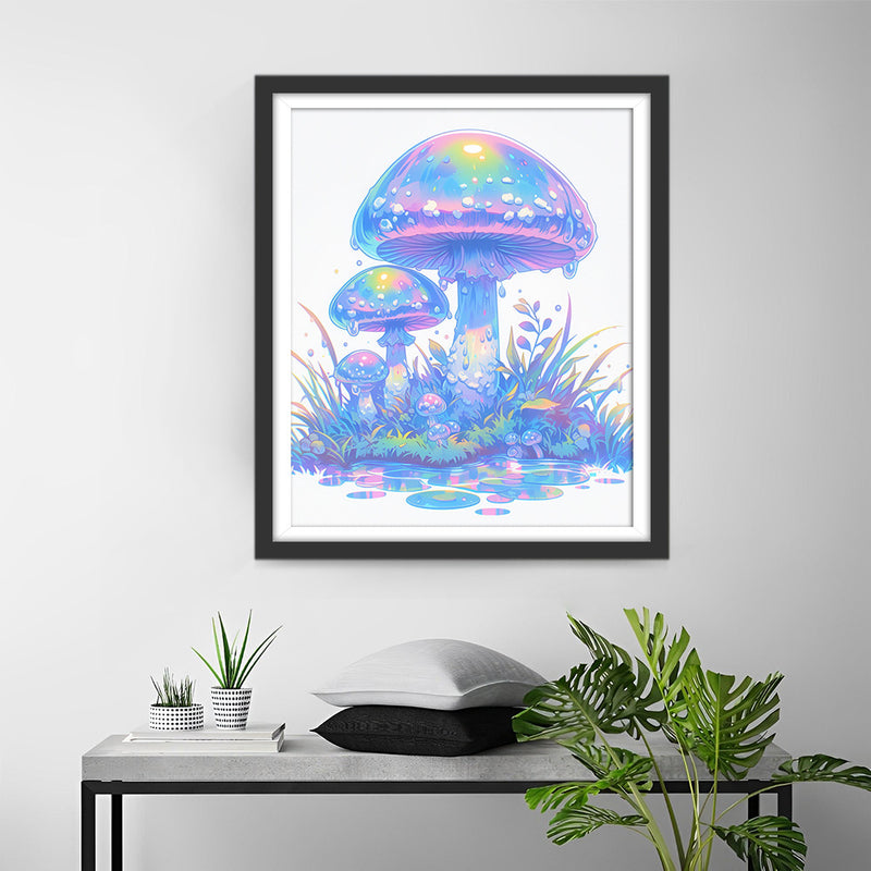 Champignons Violets Fantastiques Broderie Diamant