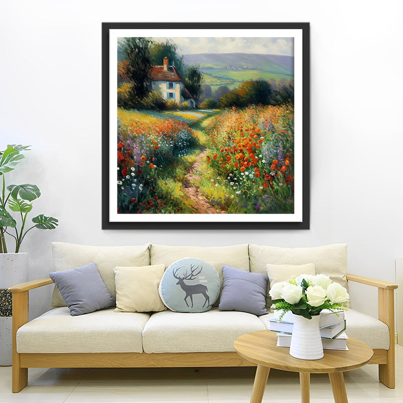 Champs de Fleurs à la Campagne Broderie Diamant