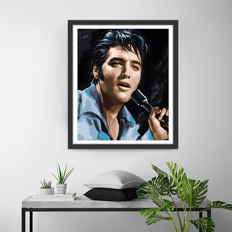 Chanteur Elvis Presley Broderie Diamant