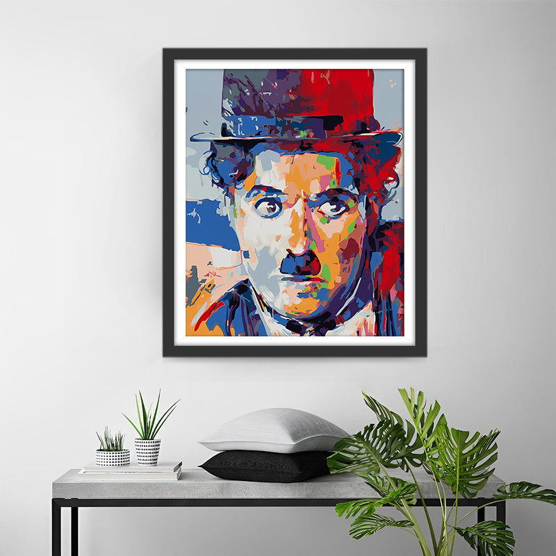Charlie Chaplin en Style Pop Broderie Diamant