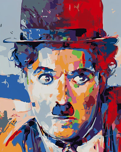 Charlie Chaplin en Style Pop Broderie Diamant
