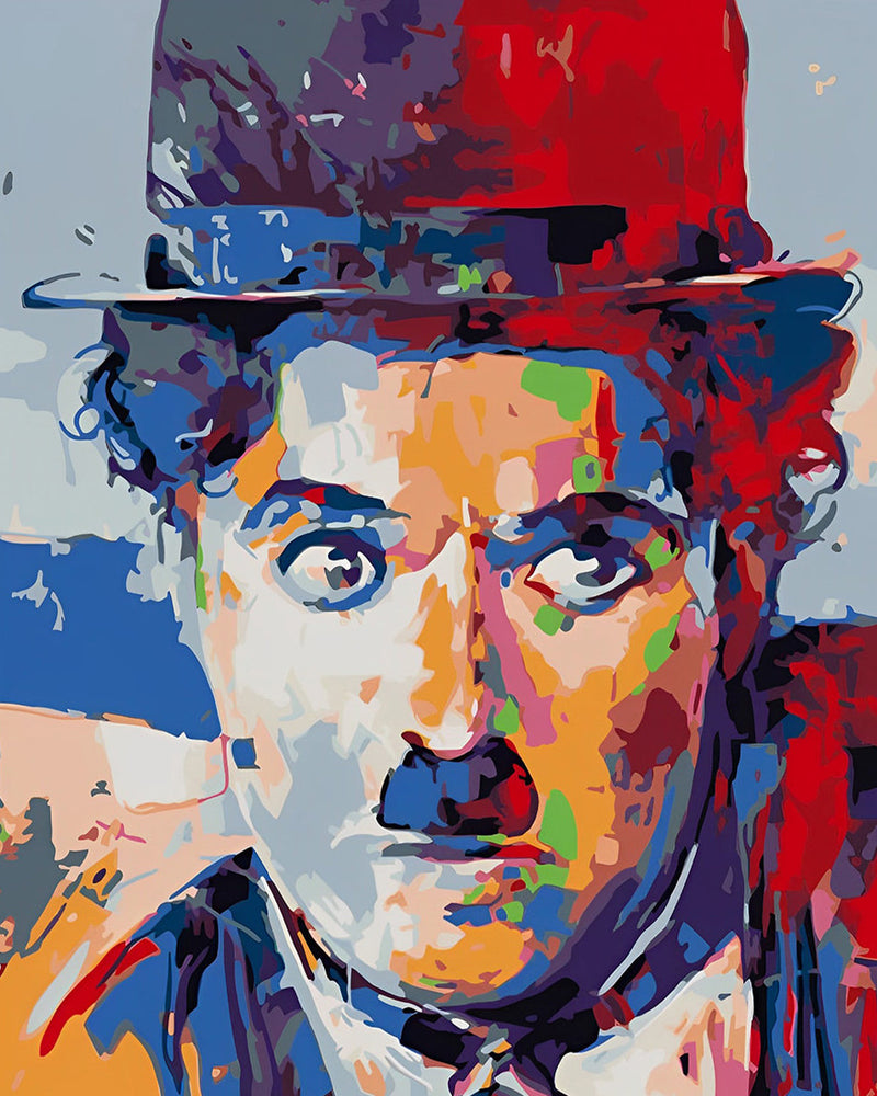 Charlie Chaplin en Style Pop Broderie Diamant