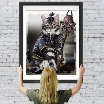 Chat Maine Coon Sorcier Broderie Diamant