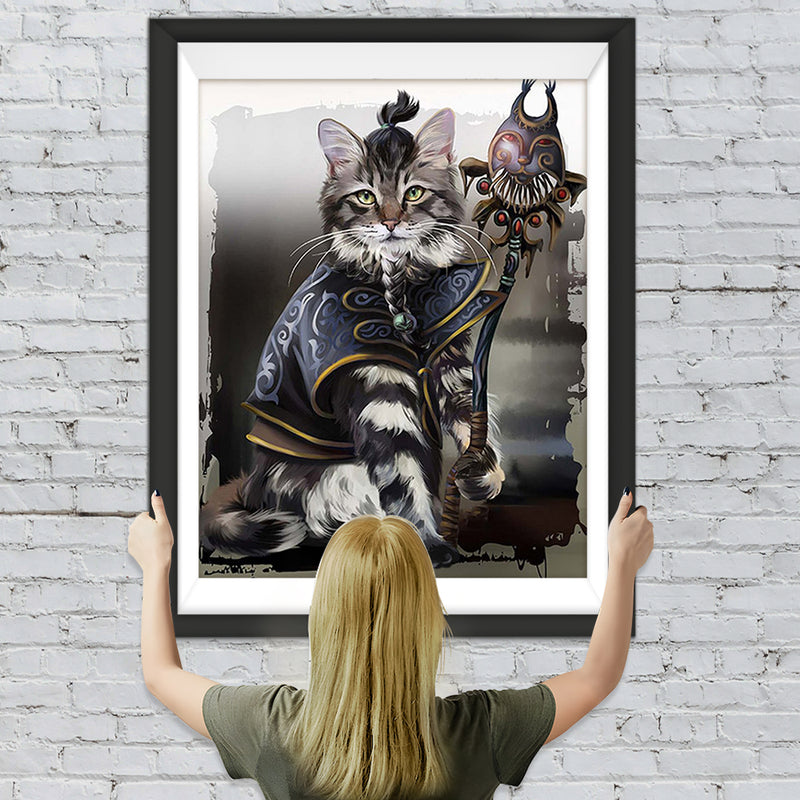 Chat Maine Coon Sorcier Broderie Diamant