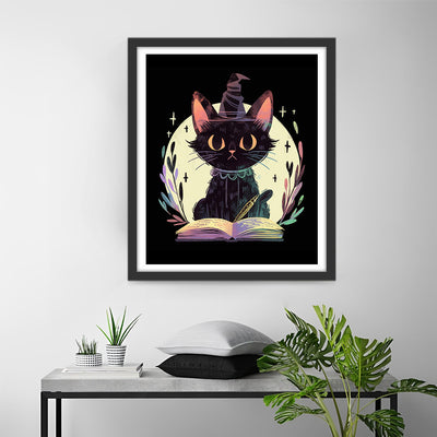 Chat Noir Magique Broderie Diamant