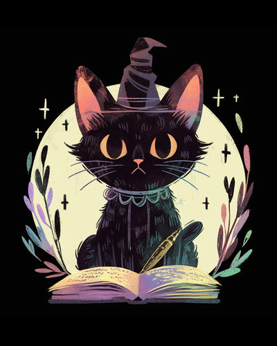 Chat Noir Magique Broderie Diamant