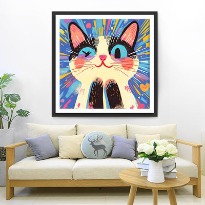 Chat Trop Mignon et Super Heureux Broderie Diamant
