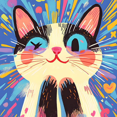 Chat Trop Mignon et Super Heureux Broderie Diamant
