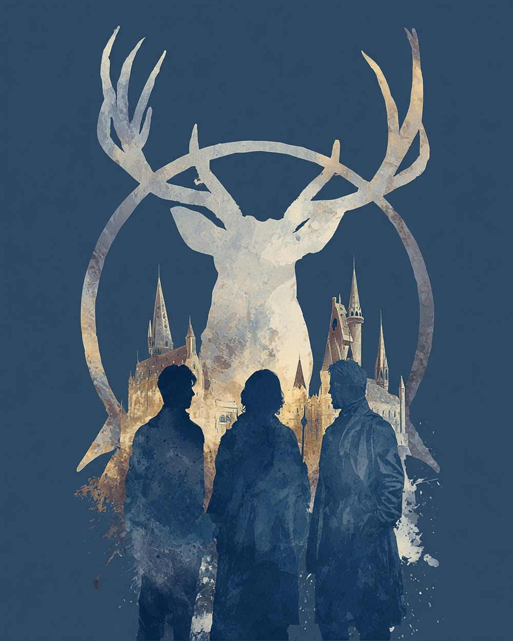 Château à Thème Cerf et Personnages Broderie Diamant