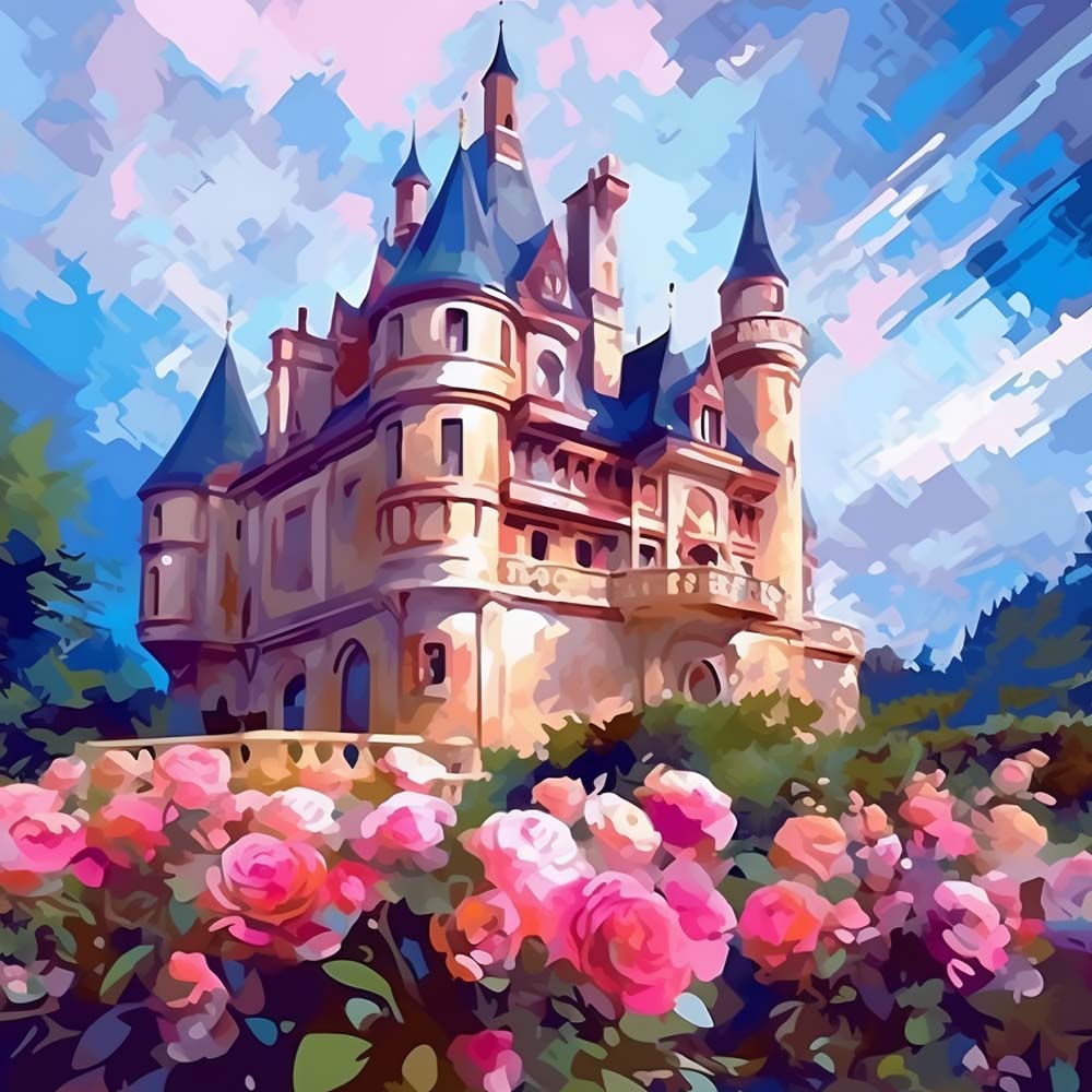 Château de Roses Roses Broderie Diamant