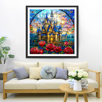 Château de Roses Rouges Broderie Diamant