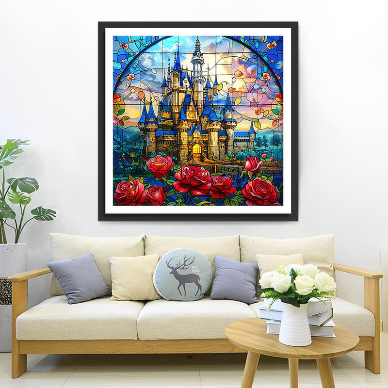 Château de Roses Rouges Broderie Diamant