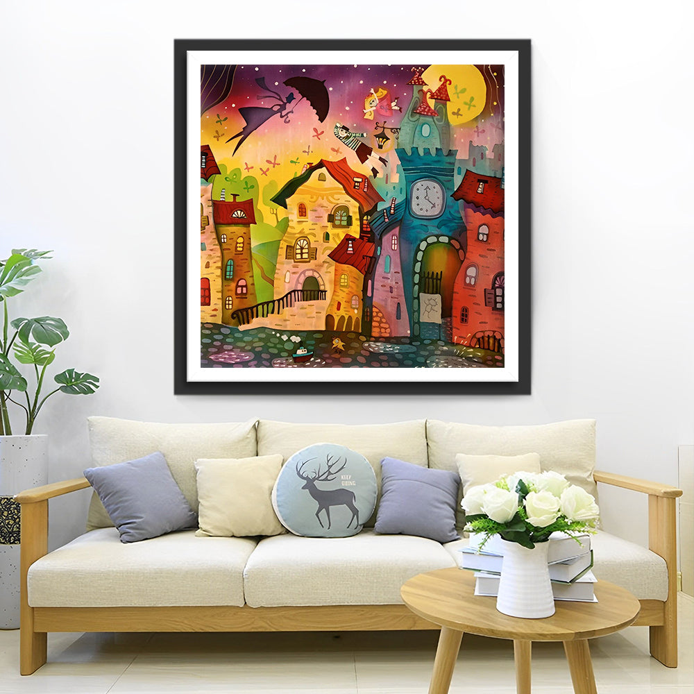 Château Fantastique Cartoon Broderie Diamant