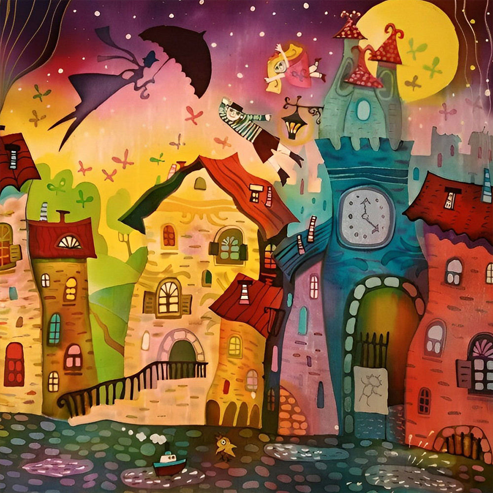 Château Fantastique Cartoon Broderie Diamant