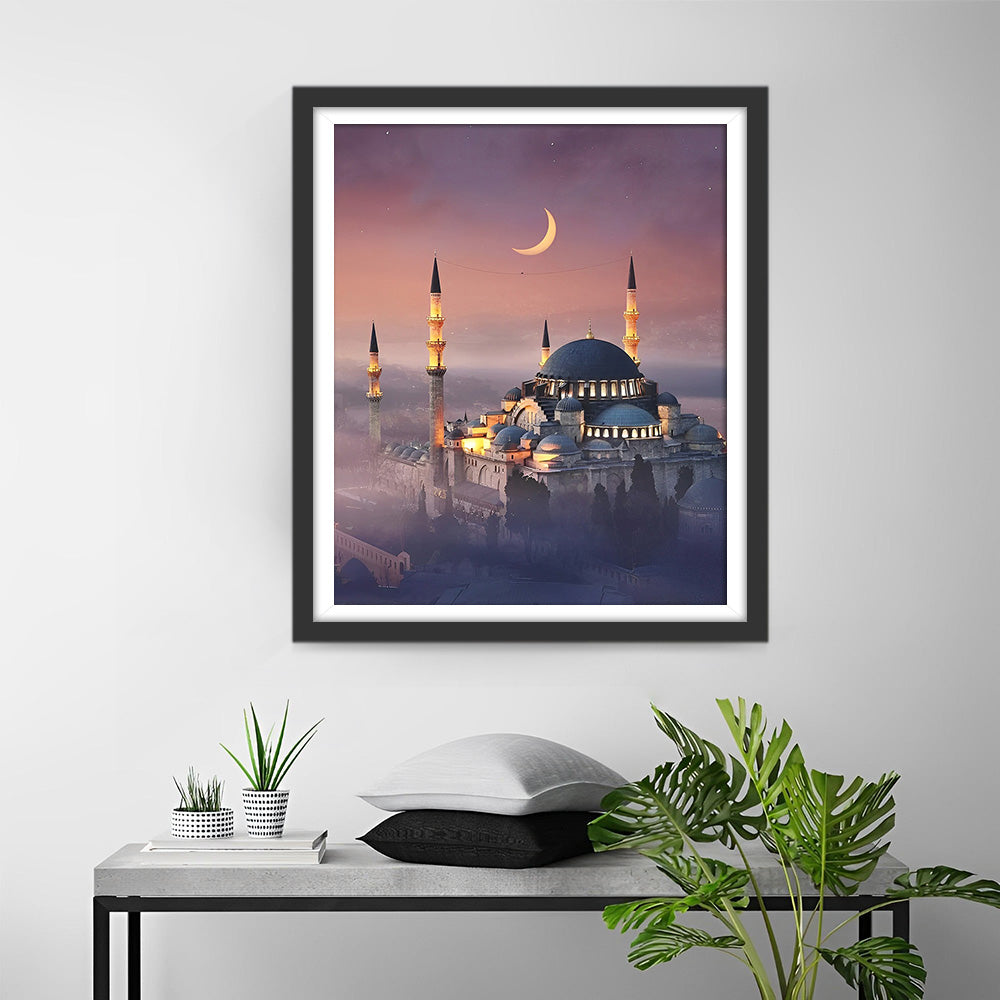 Château sous le Clair de Lune Broderie Diamant