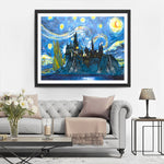 Château sous un Ciel Étoilé Broderie Diamant