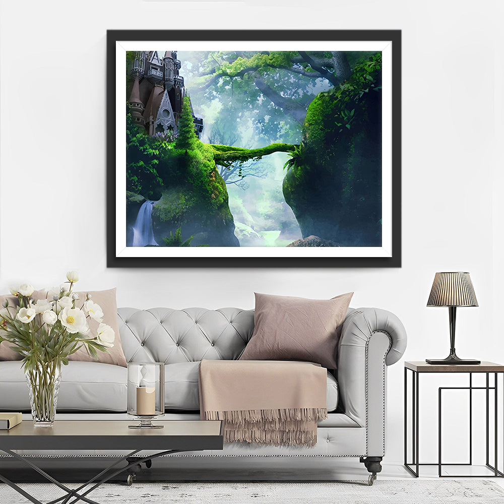 Château sur les Montagnes Sauvages Broderie Diamant