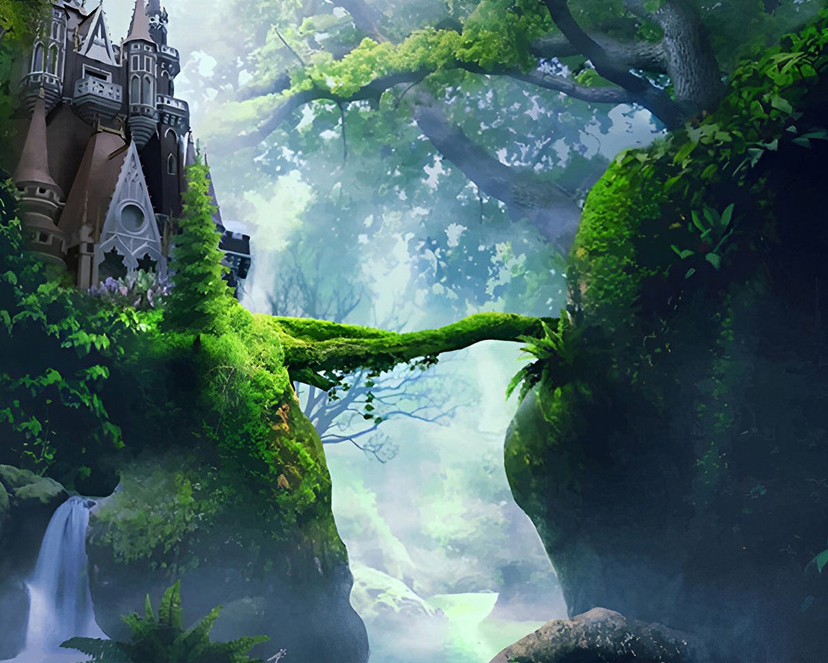 Château sur les Montagnes Sauvages Broderie Diamant