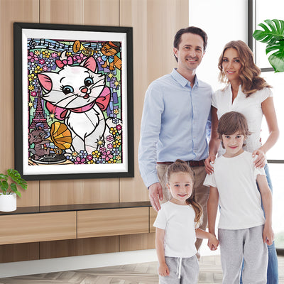 Chaton avec Nœuds Papillon Broderie Diamant