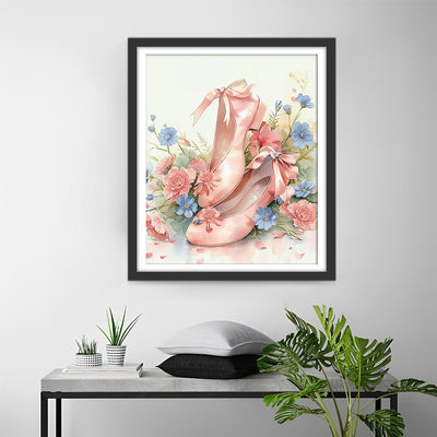 Chaussures Roses et Fleurs Broderie Diamant