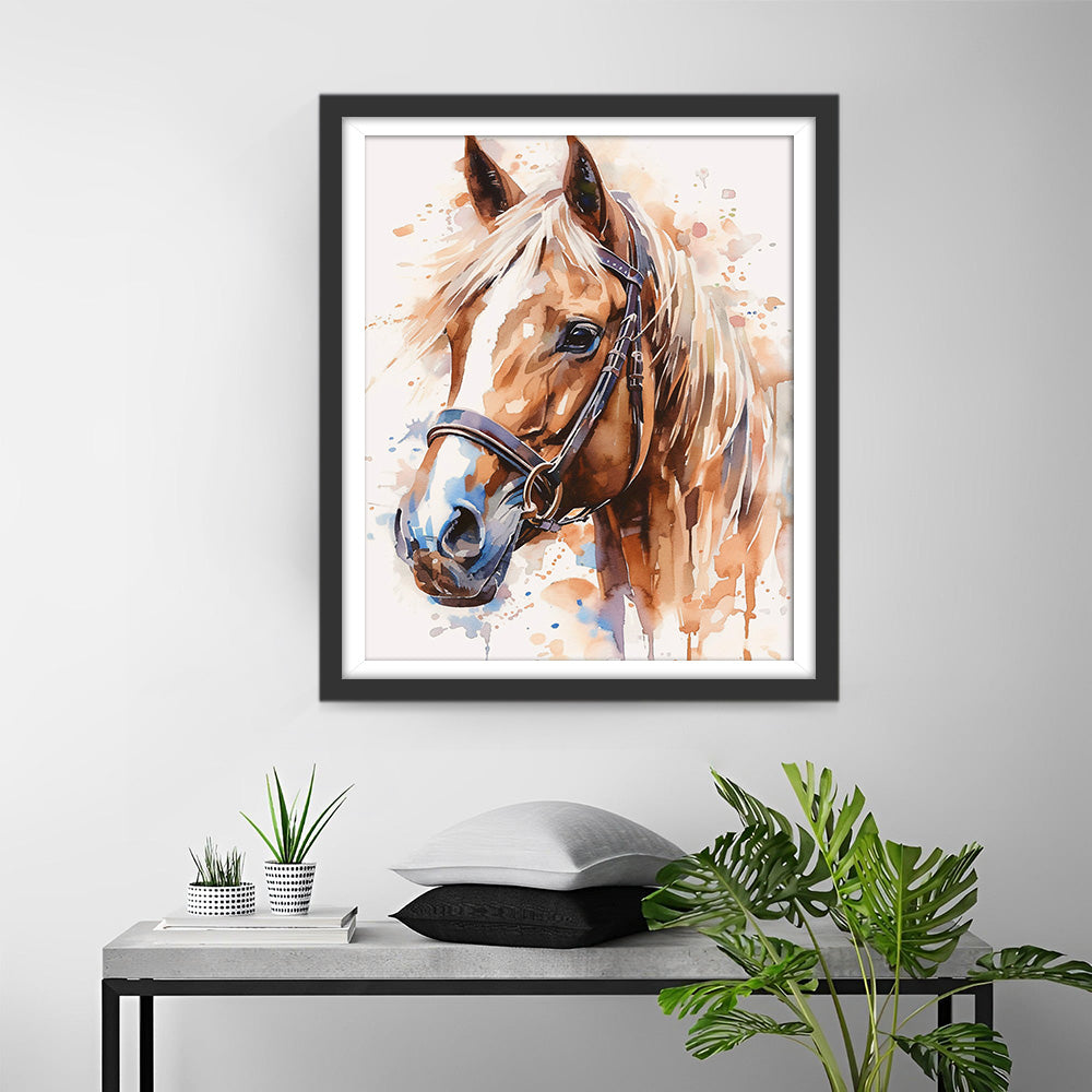 Cheval Style Aquarelle Broderie Diamant