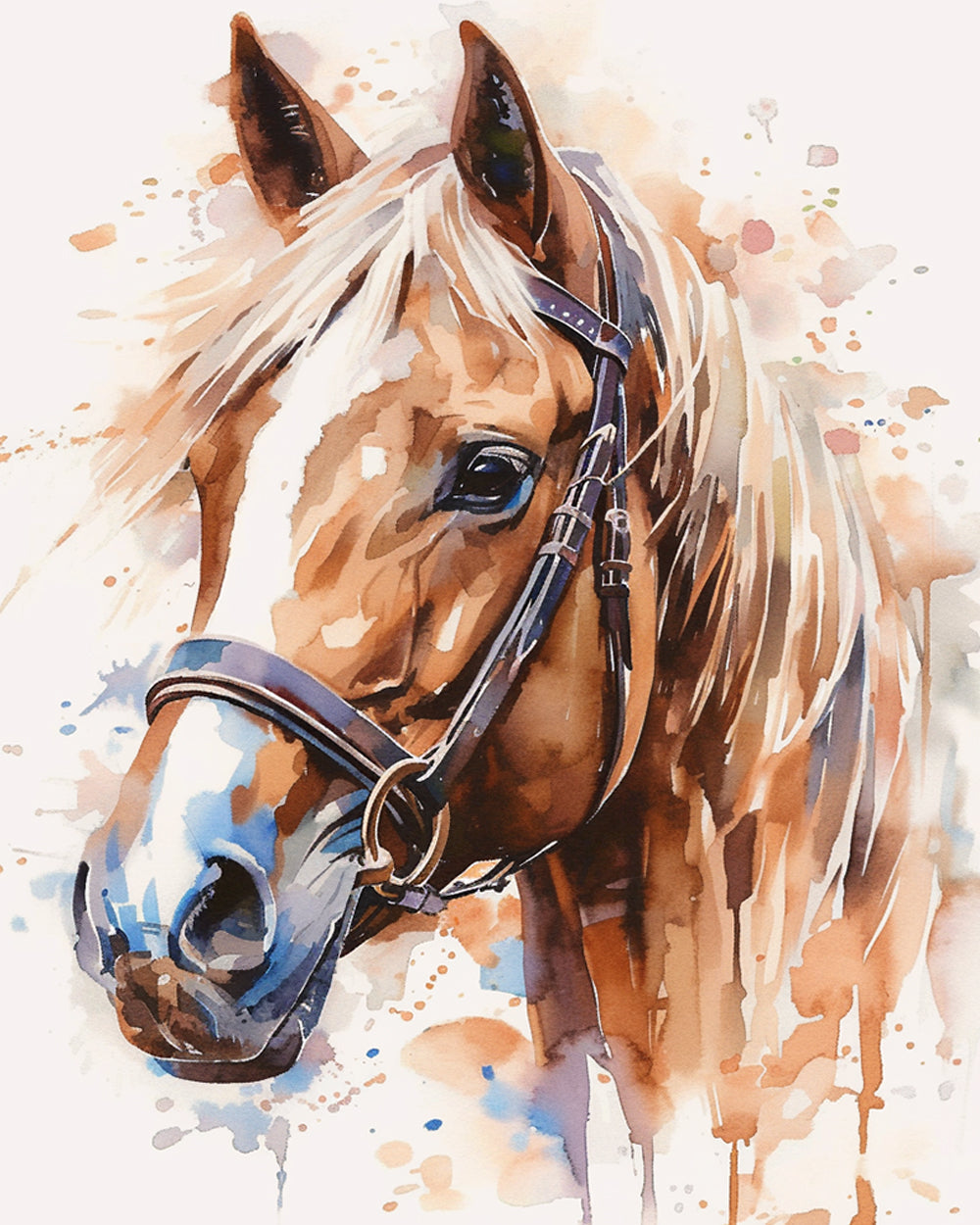 Cheval Style Aquarelle Broderie Diamant