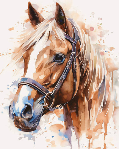 Cheval Style Aquarelle Broderie Diamant