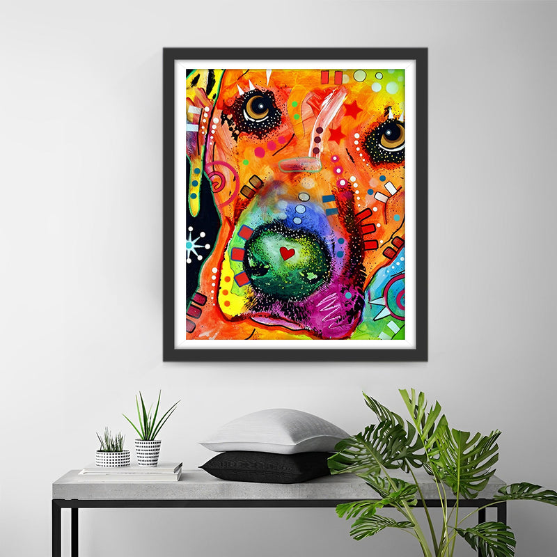 Chien Abstrait en Pop Art Broderie Diamant