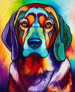 Chien Coloré à Grandes Oreilles Broderie Diamant