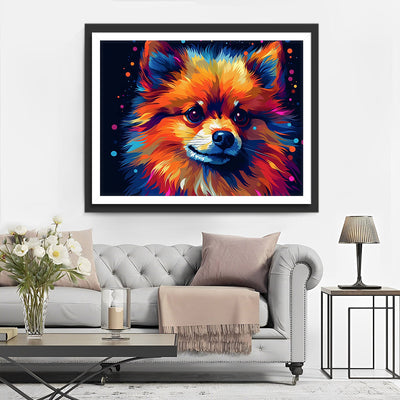 Chien Coloré et Mignon Broderie Diamant