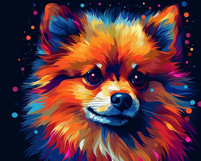 Chien Coloré et Mignon Broderie Diamant