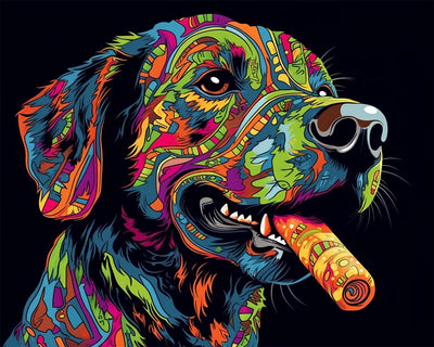Chien Pop-Art Broderie Diamant
