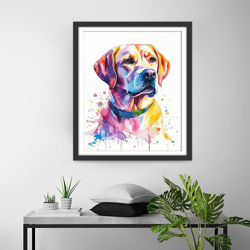 Chien Style Peinture Aquarelle Broderie Diamant