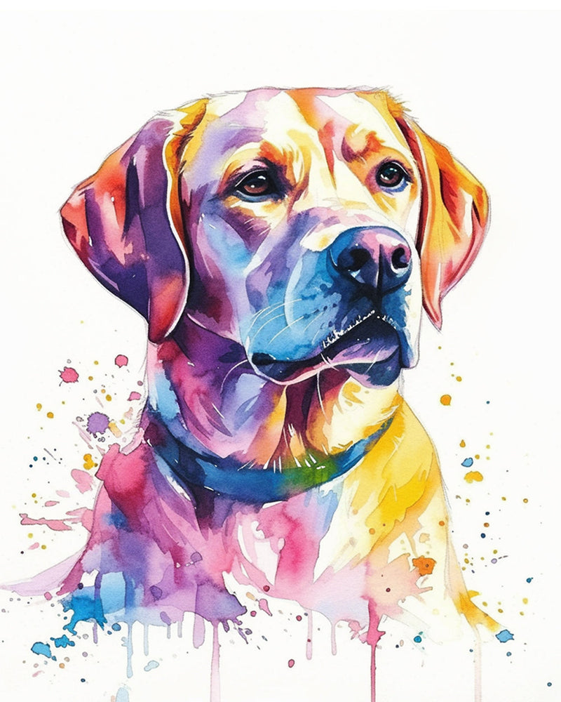 Chien Style Peinture Aquarelle Broderie Diamant