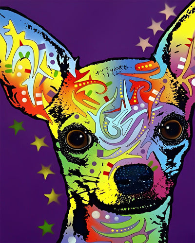 Chihuahua en Pop Art Broderie Diamant