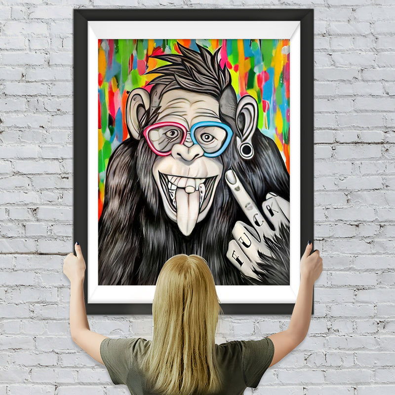Chimpanzé Hip-Hop Broderie Diamant