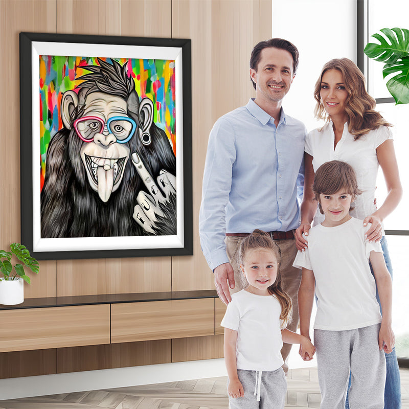 Chimpanzé Hip-Hop Broderie Diamant