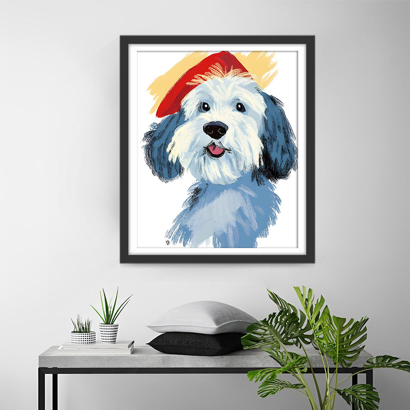 Chiot Portant un Chapeau Broderie Diamant