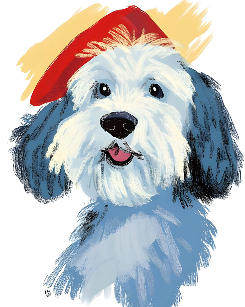 Chiot Portant un Chapeau Broderie Diamant