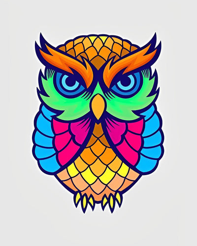 Chouette de Dessin Animé Colorée Broderie Diamant