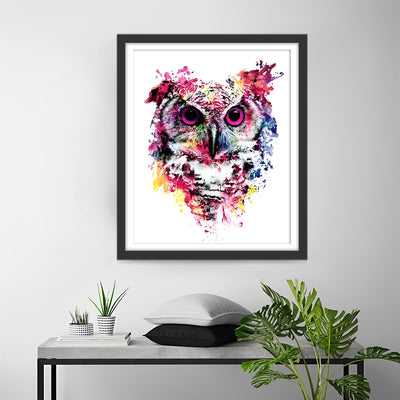 Chouette en Style Aquarelle Broderie Diamant